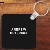 Porte-clés Fun Man Red Blue Blanc Plan de retraite (Verso)