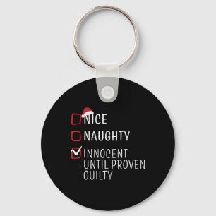Porte-clés Fun Naughty Nice Noël Famille Pajama Hommes Femmes