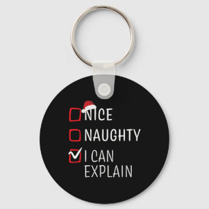 Porte-clés Fun Naughty Nice Noël Famille Pyjama Hommes Femmes