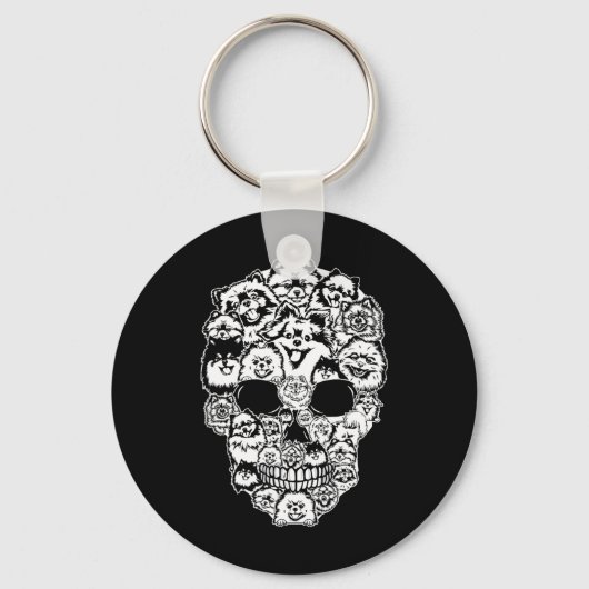 Porte-clés Fun Pomeranian Skeleton Skeleton Halloween (Recto)