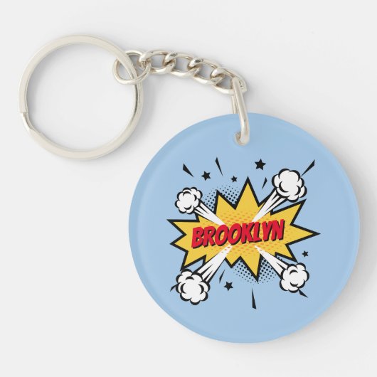 Porte-clés Fun pop art bande dessinée style légende logo (Devant)