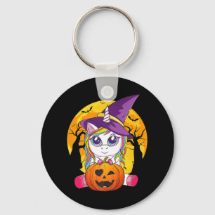 Porte-clés Fun Retro Halloween Cadeaux Cute Witchy Unicorn Gi