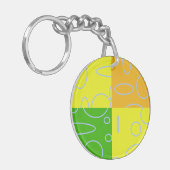 Porte-clés Fun Retro Quad Jaune Vert Orange Géométrique (Devant gauche)