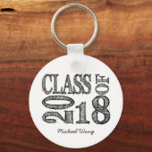 Porte-clés Fun & Simple Pen Sketch Classe de Graduations 2018 (Recto)