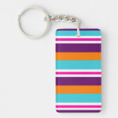 Porte-clés Fun Summer Pink Turquoise Orange Purple Motif rayé (Devant)
