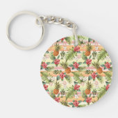 Porte-clés Fun Tropical Pineappy Fruit Floral Stripe Motif (Devant)