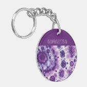 Porte-clés Fun violet violet rose Batik Cercles Art Motif (Devant gauche)