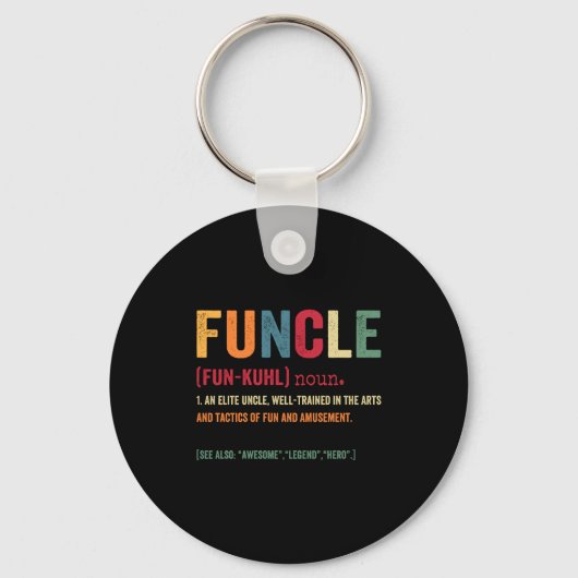 Porte-clés Funcle Funny Uncle Definition Awesome Legend Hero  (Recto)