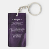 Porte-clés Funérailles violettes modernes Photo Prière commém (Dos)