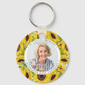 Porte-clés Funeral In Loving Memory Sunflower Photo Memorial  (Verso)