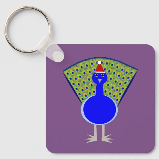 Porte-clés Funky Christmas Peacock Custom (Recto)