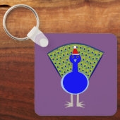 Porte-clés Funky Christmas Peacock Custom (Recto)