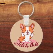 Porte-clés Funky Corgi Chien moyen Dog Extraire ceci (Recto)