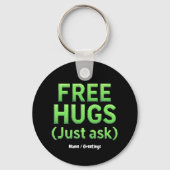 Porte-clés Funky Free Hugs Posez-Vous Simplement À La Famille (Recto)