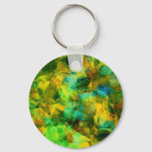 Porte-clés Funky Greens Moderne Conception abstraite (Verso)