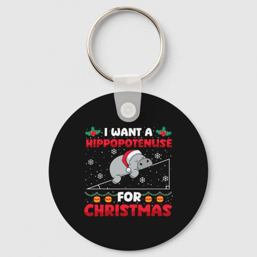 Porte-clés Funky Noël Math Enseignant Hippopoténose Math Lo (Recto)