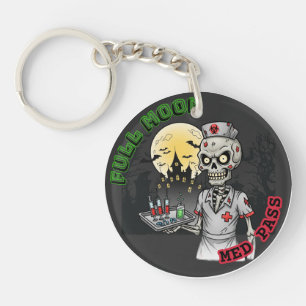Porte-clés Funky Pleine lune Med Pass Zombie Nurse Halloween