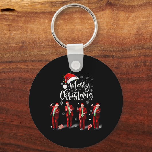 Porte-clés Funky Trump Dance Santa Claus Joyeux Noël (Recto)