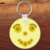 Porte-clés Funky Yellow Fleur sauvage Smile (Recto)