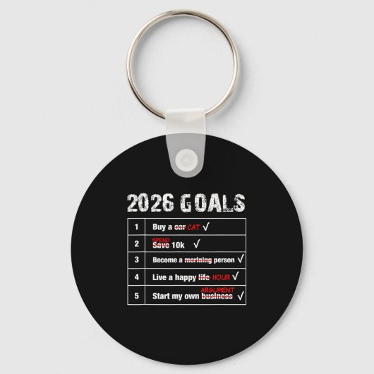 Porte-clés Funny 2026 Goals Hilarious New Year Sarcastic (Recto)