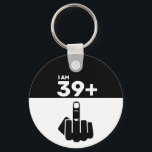Porte-clés Funny 40th Birthday Gift, 39 Plus one Checker<br><div class="desc">A funny 40th birthday keychain could be described as a humorous and light-hearted way to celebrate someone's milestone birthday. It could include jokes or puns about getting older, as well as personalized messages and inside jokes. Some possible descriptions for a funny 40th birthday Ceramic Ornament could include: A witty and...</div>