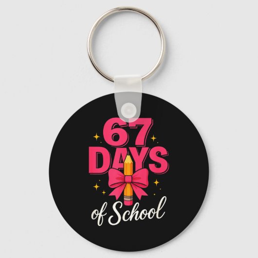 Porte-clés Funny 67 Days Of School Pencil Bow Design (Recto)
