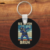 Porte-clés Funny 67 Meme 6 7 Six Seven Liceman Lice Officer R (Recto)