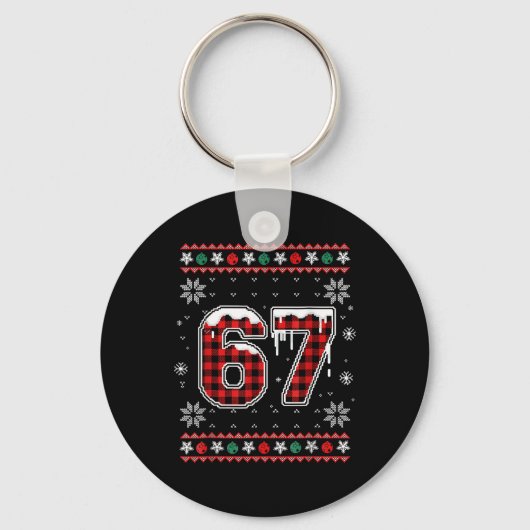 Porte-clés Funny 67 Six Seven Squad Meme Christmas Ugly Sweat (Recto)