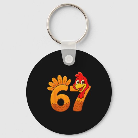 Porte-clés Funny 67 Thanksgiving Turkey Face 67 Number  (Recto)