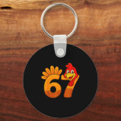 Porte-clés Funny 67 Thanksgiving Turkey Face 67 Number  (Recto)