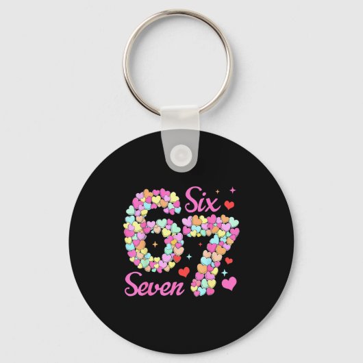 Porte-clés Funny 67 Valentine Six Seven Candy Heart 6 7 Meme  (Recto)