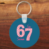 Porte-clés Funny 6 7 Meme Heart Gen Alpha Six Seven 67 Valent (Recto)