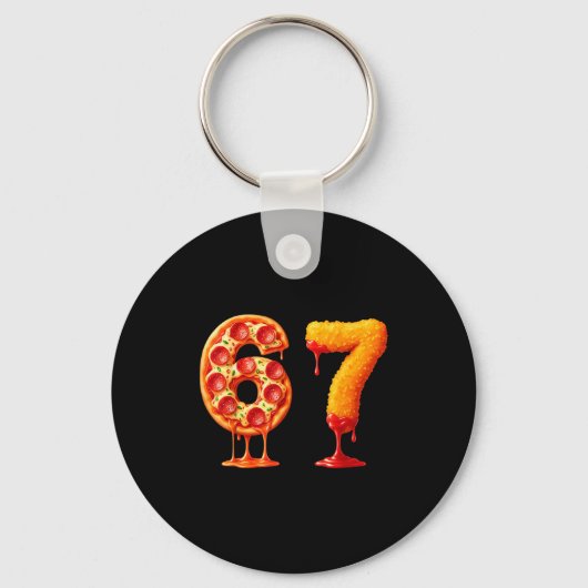 Porte-clés Funny 6 7 Zza Nugget Meme Six Seven 67 Food Lovers (Recto)