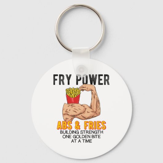 Porte-clés Funny Abs Exercise French Fries Muscle Building Bo (Recto)