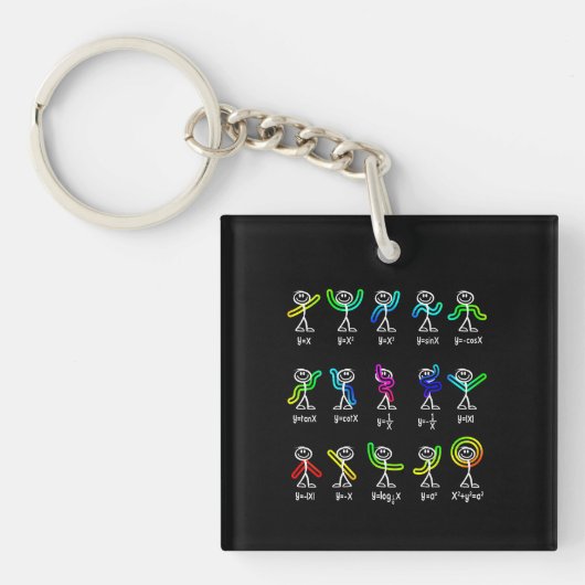 Porte-clés Funny Algebra Danse Fonction Math Enseignant Geek (Devant)