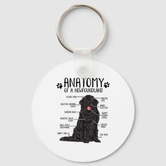 Porte-clés Funny Anatomy Newfoundland Dog Cute Newfie Lover (Recto)