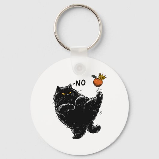 Porte-clés Funny Angry Black Cat That's No Kings In America K (Recto)