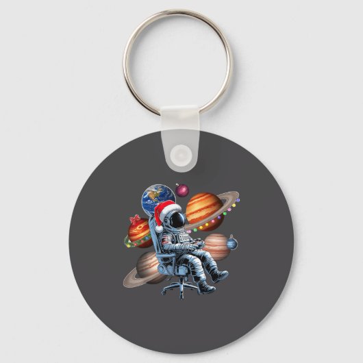 Porte-clés Funny Astronaut Christmas Space Lights Santa Hat P (Recto)