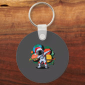 Porte-clés Funny Astronaut Christmas Space Planets Santa Hat  (Recto)