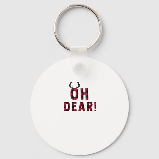 Porte-clés Funny Attitude Oh Dear Plaid Deer CreativeKeychain (Recto)