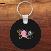 Porte-clés Funny Axolotl Dreidel Menorah Hanukkah Kids Womens (Recto)