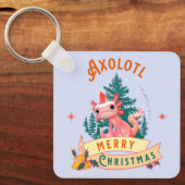 Porte-clés Funny Axolotl Joyeux Noël (Recto)