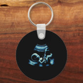 Porte-clés Funny Baby Guitar Player Rock Music Pregnancy Anno (Recto)