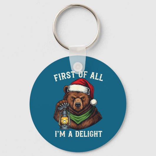 Porte-clés Funny Bear First Of All I'm A Delight Merry Christ (Recto)