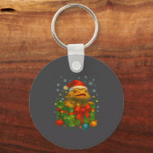 Porte-clés Funny Bearded Dragons Santa Christmas Tree Lights  (Recto)