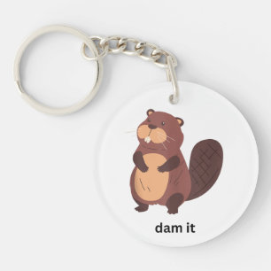 Porte-clés Funny Beaver Dam it Beavers Humour mignon animal g