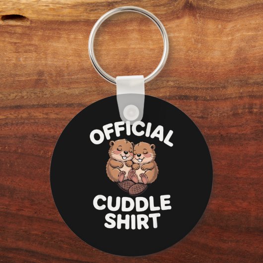 Porte-clés Funny Beavers Hugging Cuddle  (Recto)