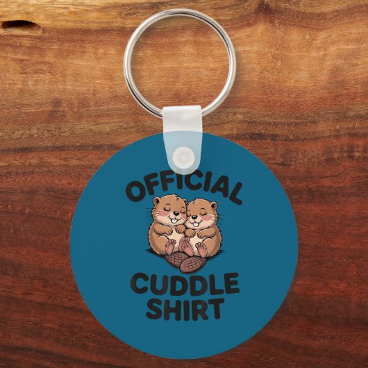 Porte-clés Funny Beavers Hugging Cuddle  (Recto)