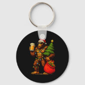 Porte-clés Funny Big Foot Santa Hat Drink Christmas Tree Xmas (Recto)