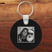 Porte-clés Funny Bigfoot Photobooth With Santa Christmas Xmas (Recto)